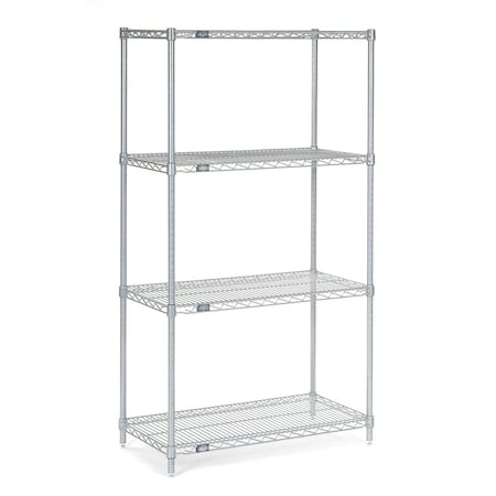 Nexel Stainless Steel Wire Shelving, 36W x 18D x 74H 18367S